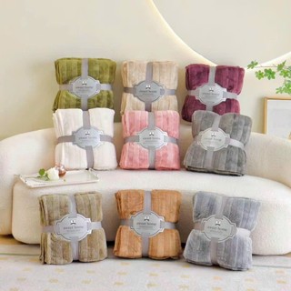 Chăn lông tuyết sọc siêu mềm mịn,ấm áp chăn lông tuyết cao cấp 1,3kg kích thước chăn 2mx2m3