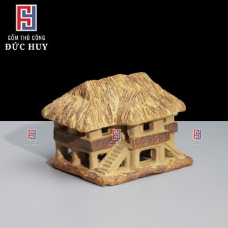 Mô hình gốm nhà sàn mini trang trí chậu cây bonsai