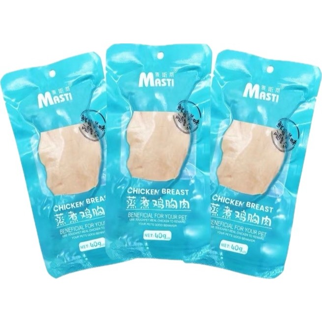 Conbo Ức gà Masti, Ức Gà Hấp Ăn Liền Masti Cho Chó Mèo - 40G (x50 gói, x20 gói, x10 gói)