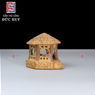 Tiểu cảnh hồ cá, bể cá cảnh, mô hình gốm lầu gió trang trí hòn non bộ chậu cây bonsai