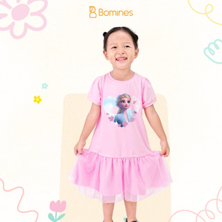 Váy bé gái elsa bomines tay phồng phối voan lưới điệu đà cho bé từ 3- 10 tuổi khoảng 14- 30kg dtnelsatimtayphong