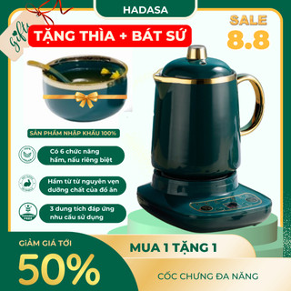 [TẶNG THÌA BÁT SỨ] Cốc hầm đa năng, Cốc chưng yến, Ấm chưng yến, Nồi tiềm mini đa năng - Nồi hầm cháo cá nhân HADASA.