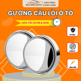 Gương Cầu Lồi Gắn Kính Hậu Ô Tô Xoay 360 Xóa Điểm Mù, An Toàn Đi Xe - 1 Cặp