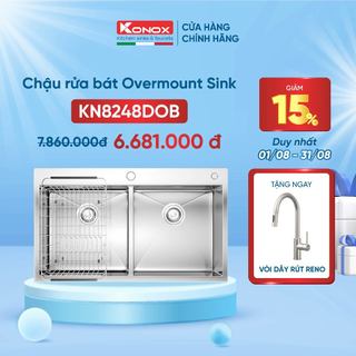 Chậu rửa bát inox 2 hố konox kn8248dob