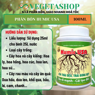 PHÂN BÓN HUMIC USA 100ml - RA RỄ MẠNH - MÔI TRƯỜNG VI SINH VẬT PHÁT TRIỂN TRONG ĐẤT-  VEGETASHOP