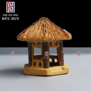 Mô hình gốm lầu gió mini trang trí hòn non bộ chậu cây bonsai