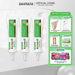 Combo 3 tuýp kem giảm mụn mủ, mụn bọc, mụn trứng cá acnevir santafa tuýp 10gr