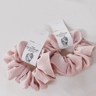 Dây cột tóc Scrunchie size 14cm handmade hàn quốc hồng pastel