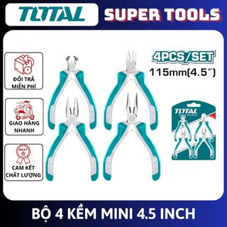 Đồ nghề total bộ 4 kềm minni 4.5 inch tht1k0404