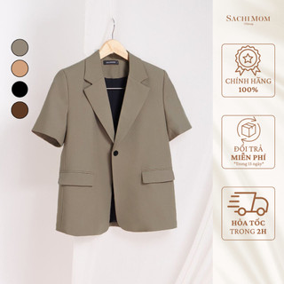 Sachimom - áo khoác ngắn tay collyn blazer