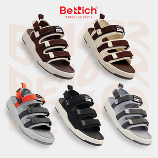 Giày Sandal 3 Quai Ngang Nam Nữ BeRich - BE1602 Quai Hậu Đế Bằng