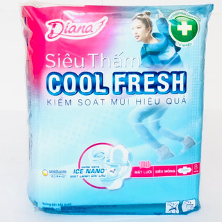 Băng vệ sinh Diana siêu thấm cool fresh mỏng cánh 23cm x 8 miếng