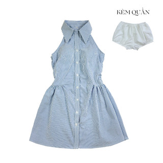 GLORIOUS Set 2 món đầm thiết kế cổ sơ mi kèm quần bí siêu xinh