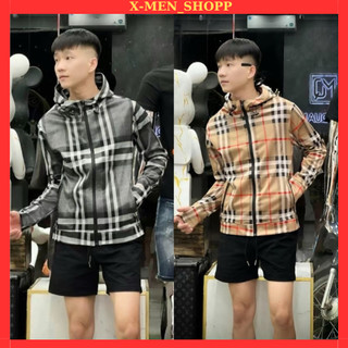 Áo khoác chống nắng nam nữ BBR chất vải umi dệt hoạ tiết kẻ sọc caro to dày dặn thoáng mát cao cấp