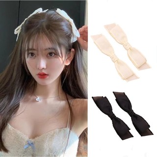 Set kẹp nơ đôi 3 màu xinh xắn phong cách tiểu thư xinh xắn phụ kiện tóc dễ thương