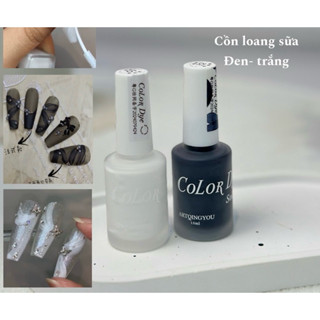 Cồn Loang sữa Đen + Trắng + Inox chai tạo loang cồn loang chính hãng chai 15ml Nguyễn Thúy Hà