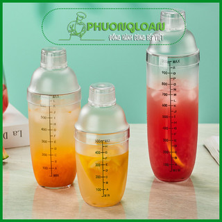 Bình lắc nhựa trong vạch đen chuyên dùng pha chế cocktail, trà sữa 500ml, 700ml, 1000ml