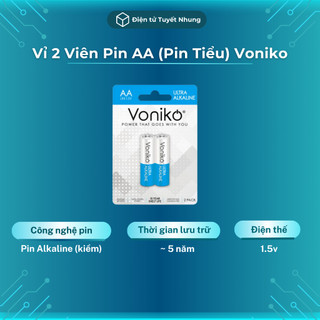Pin voniko aa, pin aaa usa mỹ cao cấp - pin aa alkaline vỉ 2 viên bh lỗi 1 đổi 1