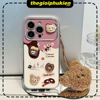 Ốp lưng iphone khung camera mạ kim Gấu cookie dành cho ip 6/7/8/plus/x/xr/xs/11/12/13/14/15/pro max - xx2222