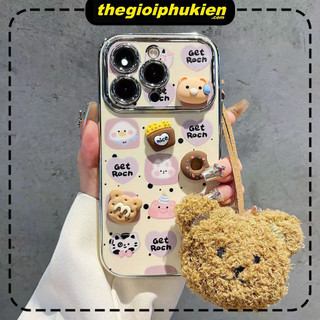 Ốp lưng iphone khung camera mạ kim Bear Cookie dành cho ip 6/7/8/plus/x/xr/xs/11/12/13/14/15/pro max - xx2223