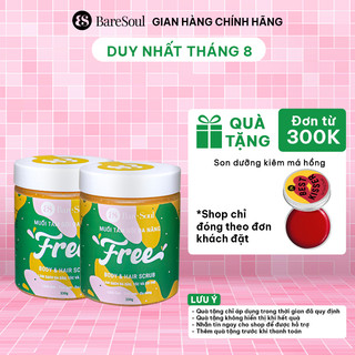 Combo 2 Muối tắm gội tẩy tế bào chết tẩy tế bào chết da đầu, tóc BareSoul FREE Hair Scrub 330g x2