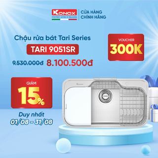 Chậu rửa bát inox 1 hố chống xước phong cách nhật konox tari 9051sr
