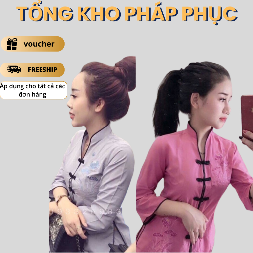 Đồ Lam Đi Chùa, Bộ Đi Chùa Nữ Cổ Tàu Thêu Sen Vải Đẹp Mịn Thoáng Mát