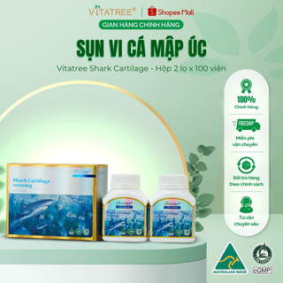Combo 2 hộp 100 viên sụn vi cá mập hỗ trợ xương khớp Vitatree Shark Cartilage 1000mg