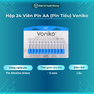 Hộp 24 Viên Pin AA Voniko USA Cao Cấp - Pin Tiểu, Pin Alkaline Vỉ 2 Viên, Pin 2A BH Lỗi 1-1