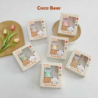 Túi Nhai Ăn Dặm Chống Hóc Cocobear 3 Núm Ti Siêu Mềm Ăn Trái Cây Hoa Quả Cho Bé Ăn Dặm