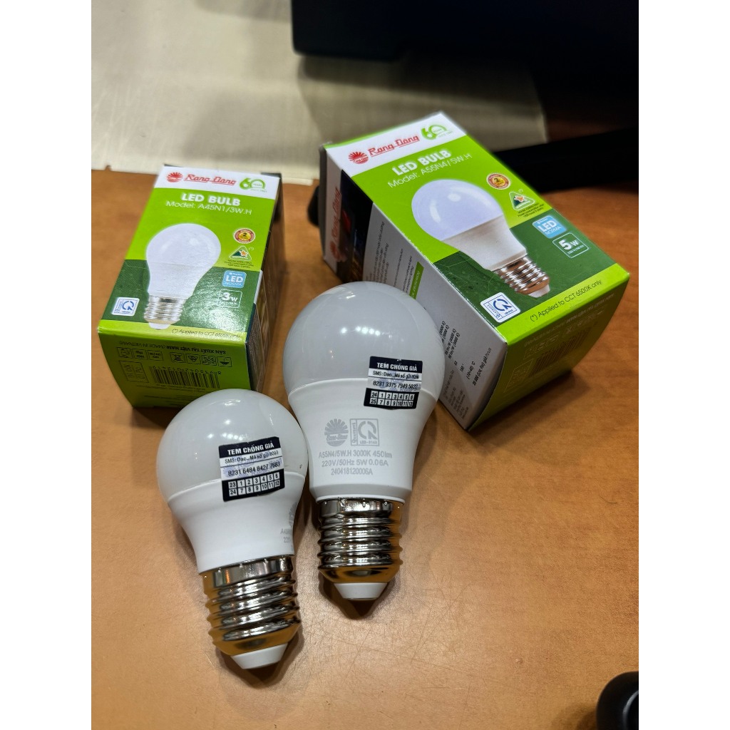 (Combo 10c)  Bóng đèn LED BULB 3W , 5W - Hãng Rạng Đông