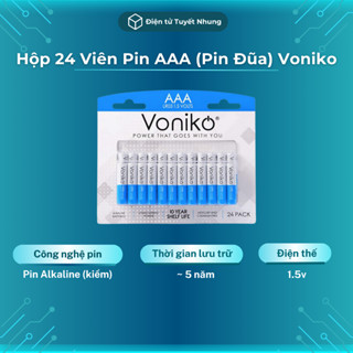 Hộp 24 Viên Pin AAA Voniko USA Cao Cấp - Pin 3A Vỉ 2 Viên, Pin Tiểu AAA BH Lỗi 1-1 Trong 7 Ngày