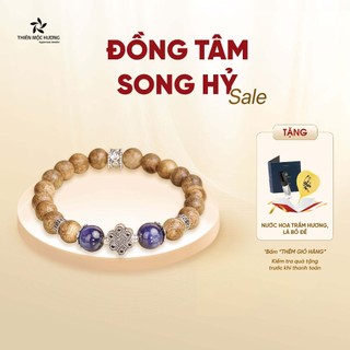 Vòng tay trầm hương chuỗi hạt đồng tâm song hỷ THIÊN MỘC HƯƠNG đeo may mắn, quà tặng ý nghĩa