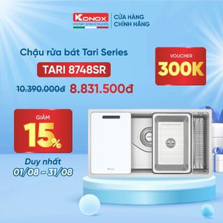 Chậu rửa bát inox 1 hố chống xước phong cách nhật konox tari 8748sr