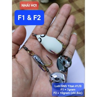 Nhái hơi F1 F2 LƯỠI TITAN CHÌ ĐÚC, MỒI GIẢ CÂU LURE CÁ LÓC SIÊU NHẬY