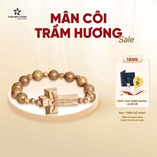 Vòng tay Trầm Hương Mân Côi Thiên Mộc Hương, trầm hương tự nhiên, 12 - 14 năm tích trầm