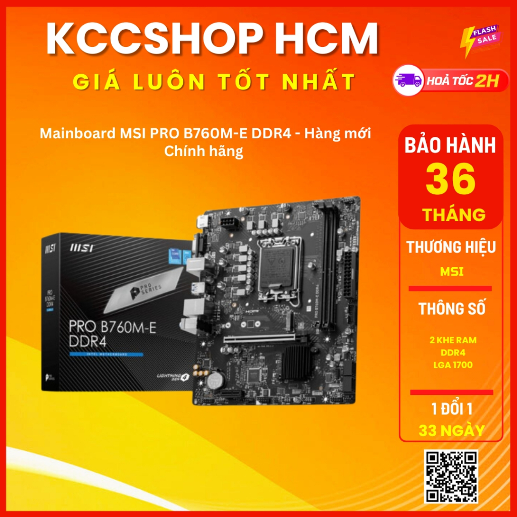 Mainboard MSI PRO B760M-E DDR4 - Chính hãng bảo hành 36 Tháng