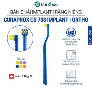 Curaprox bàn chải đánh răng cs 708 dành cho implant, răng niềng | vỉ 1 cây | mã sp 73310021