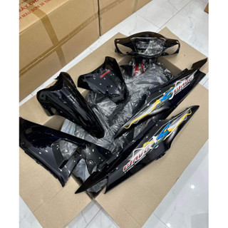  tem lửa chế Wave S 100 đen bạc- Tem decal 3 lớp 