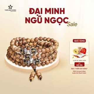 Vòng trầm hương 108 hạt đại minh ngũ ngọc thiên mộc hương trầm tốc tự nhiên bình an hạnh phúc