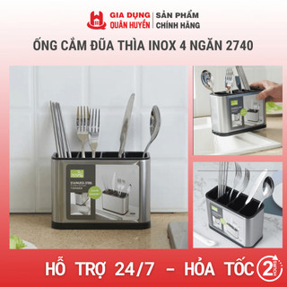 Ống cắm đũa thìa inox cao cấp 4 ngăn 2740