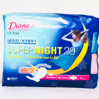 Băng vệ sinh Diana sensi cool fresh ban đêm 29cm x 4 miếng