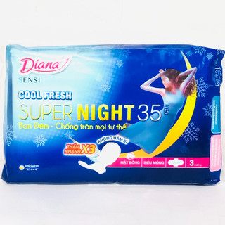 Băng vệ sinh Diana sensi cool fresh ban đêm 35 cm x 3 miếng