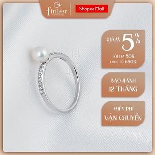 Nhẫn ngọc trai thật, bạc quý kim với thiết kế tinh xảo, thanh lịch - RF230 - Finifer by Hoang Gia Pearl