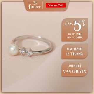 Nhẫn ngọc trai thật, bạc quý kim với thiết kế tinh xảo, thanh lịch - RF170 - Finifer by Hoang Gia Pearl