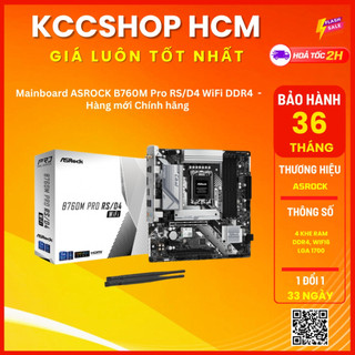 Mainboard asrock b760m pro rs/d4 wifi ddr4 - hàng mới chính hãng 36 tháng