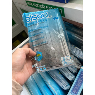 khẩu trang y tế 4lớp cao cấp màu xanh,xám,trắng(h50c)