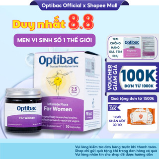 Men Vi Sinh Phụ Khoa Optibac tím For Women 30 viên bổ sung lợi khuẩn chăm sóc vùng kín, tăng cường sức đề kháng phụ nữ