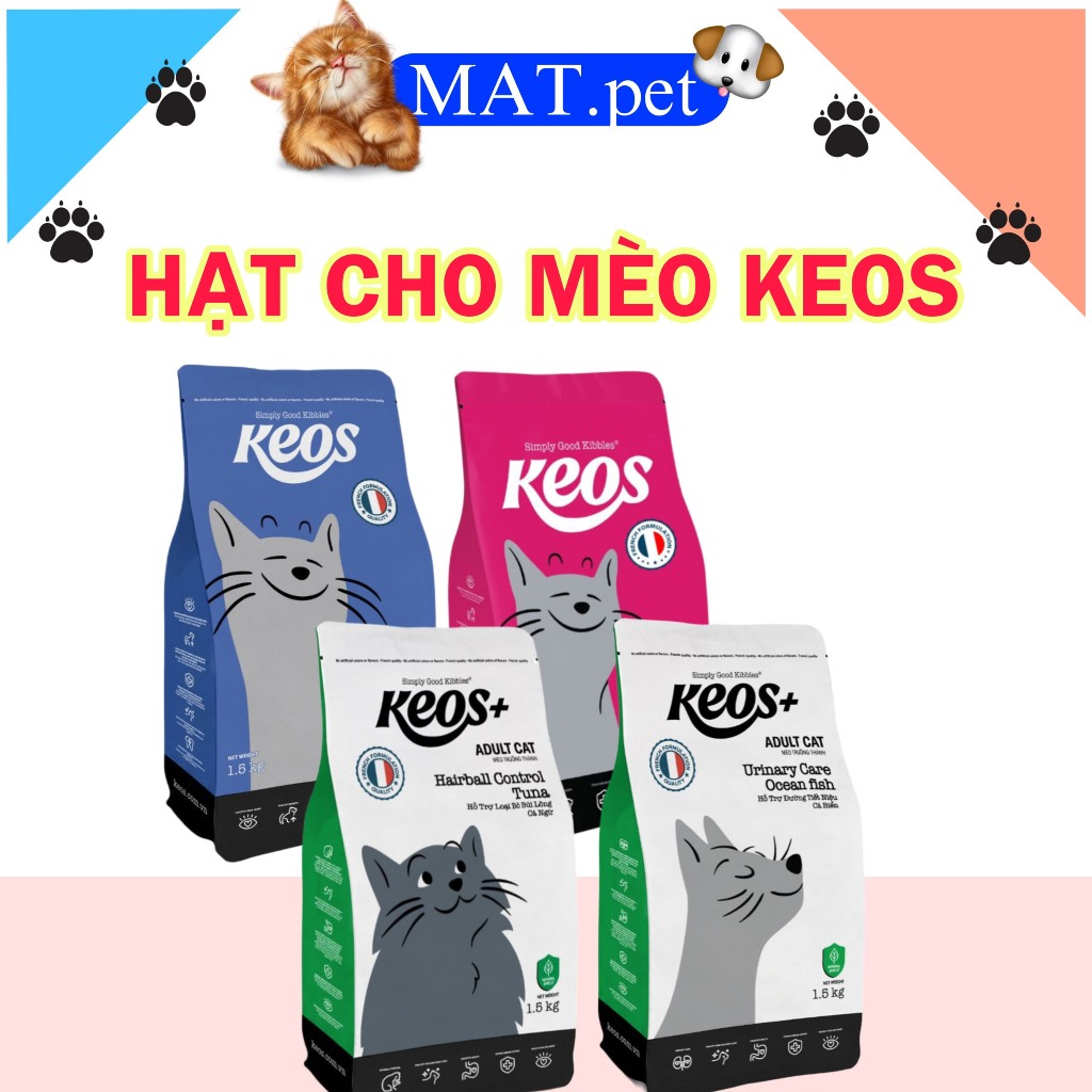 [HỎA TỐC] Thức ăn hạt cho mèo mọi lứa tuổi KEOS