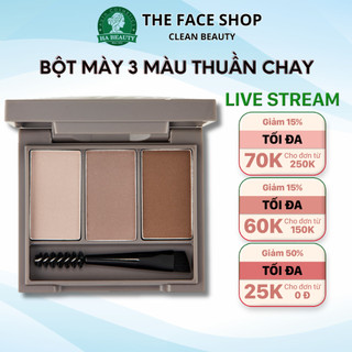 Bột kẻ mày 3 màu dùng để tán lông mày chân mày The Face Shop fmgt Ink Brow Powder Kit 3.5g Vegan